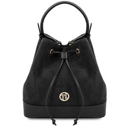 Minerva Leather Bucket bag Black TL142476