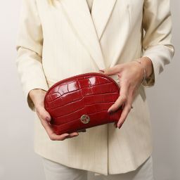 Vera Neceser en Piel Efecto Coco Café TL142514