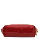 Vera Croc Print Leather Toiletry Case Red TL142514