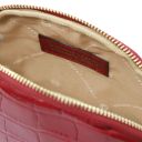 Vera Croc Print Leather Toiletry Case Red TL142514