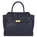Origami Leather Tote Dark Blue TL142507