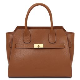 Origami Leather Tote Cognac TL142507