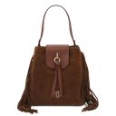 Nomade Suede Leather Fringe Shoulder bag Brown TL142512