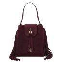 Nomade Bolso en Piel de Gamuza con Flecos Bordeaux TL142512