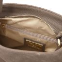 Nomade Suede Leather Fringe Shoulder bag Dark Taupe TL142512