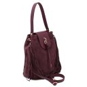 Nomade Bolso en Piel de Gamuza con Flecos Bordeaux TL142512