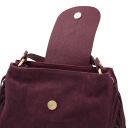 Nomade Sac à épaule en Cuir Daim et Franges Bordeaux TL142512