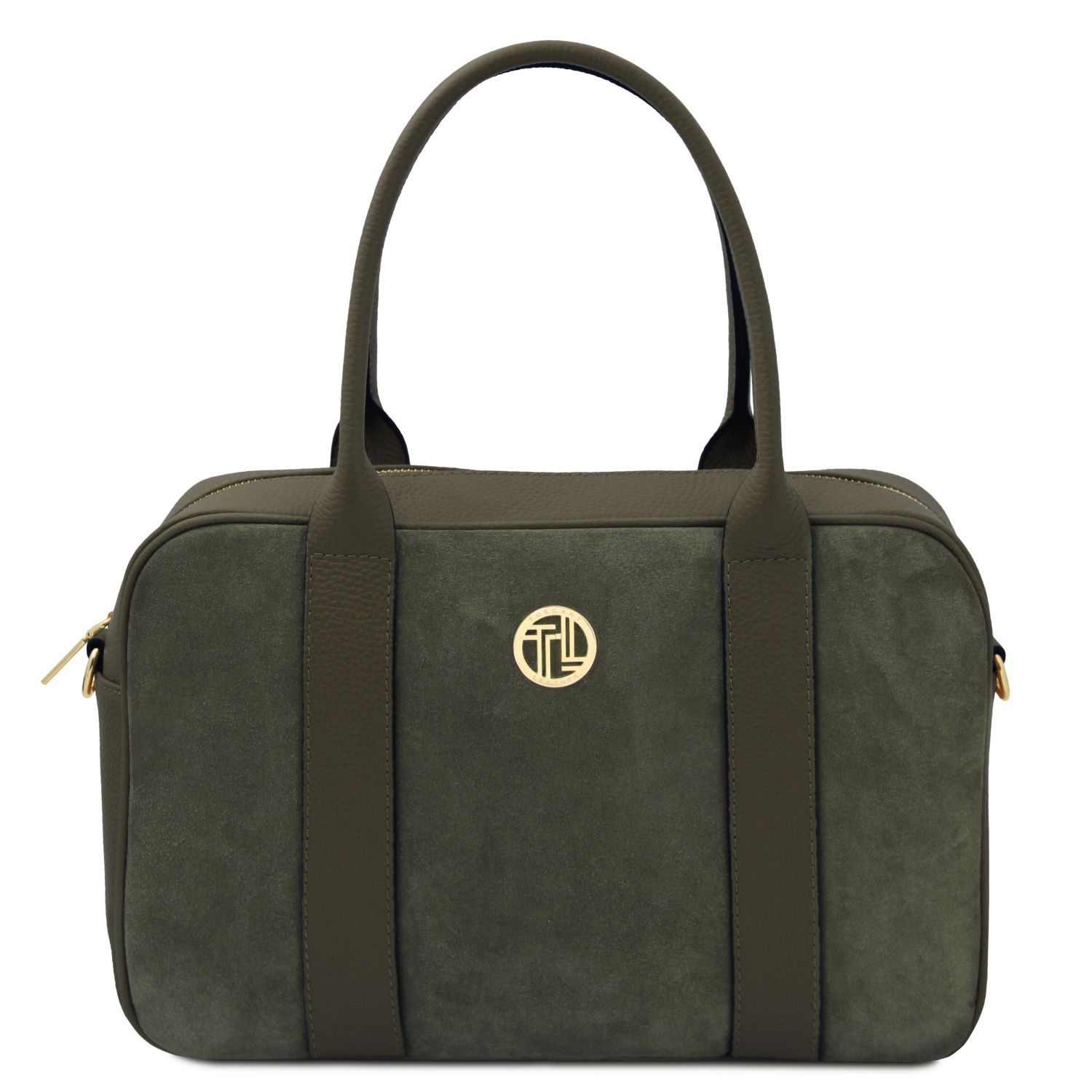 Borsa a mano in pelle Verde Foresta