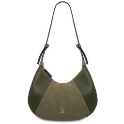 Goccia Borsa Hobo in Pelle Verde Foresta TL142515