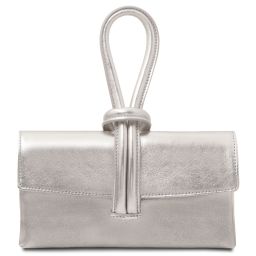 TL Bag Pochette in Pelle Metallic Argento TL141993
