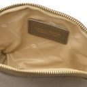 Vera Kosmetiktasche aus Weichem Leder Dunkel Taupe TL142521