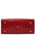 Linosa Bolso a Mano en Piel Efecto Coco y Neceser en Piel Efecto Coco Rojo TL142522