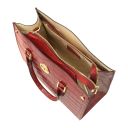 Linosa Bolso a Mano en Piel Efecto Coco y Neceser en Piel Efecto Coco Rojo TL142522