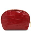 Linosa Bolso a Mano en Piel Efecto Coco y Neceser en Piel Efecto Coco Rojo TL142522
