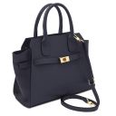 Origami Leather Tote Dark Blue TL142507