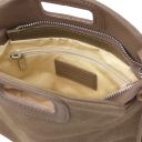 Nomade Suede Leather Fringe Clutch Dark Taupe TL142496