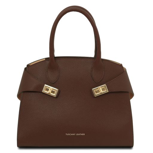 Coccola Leather Handbag Coffee TL142421