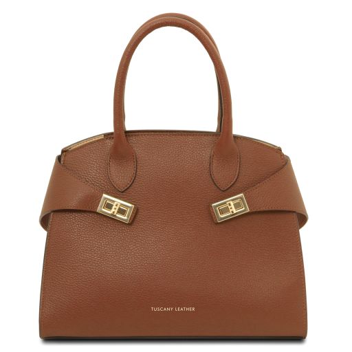 Coccola Leather Handbag Cognac TL142421