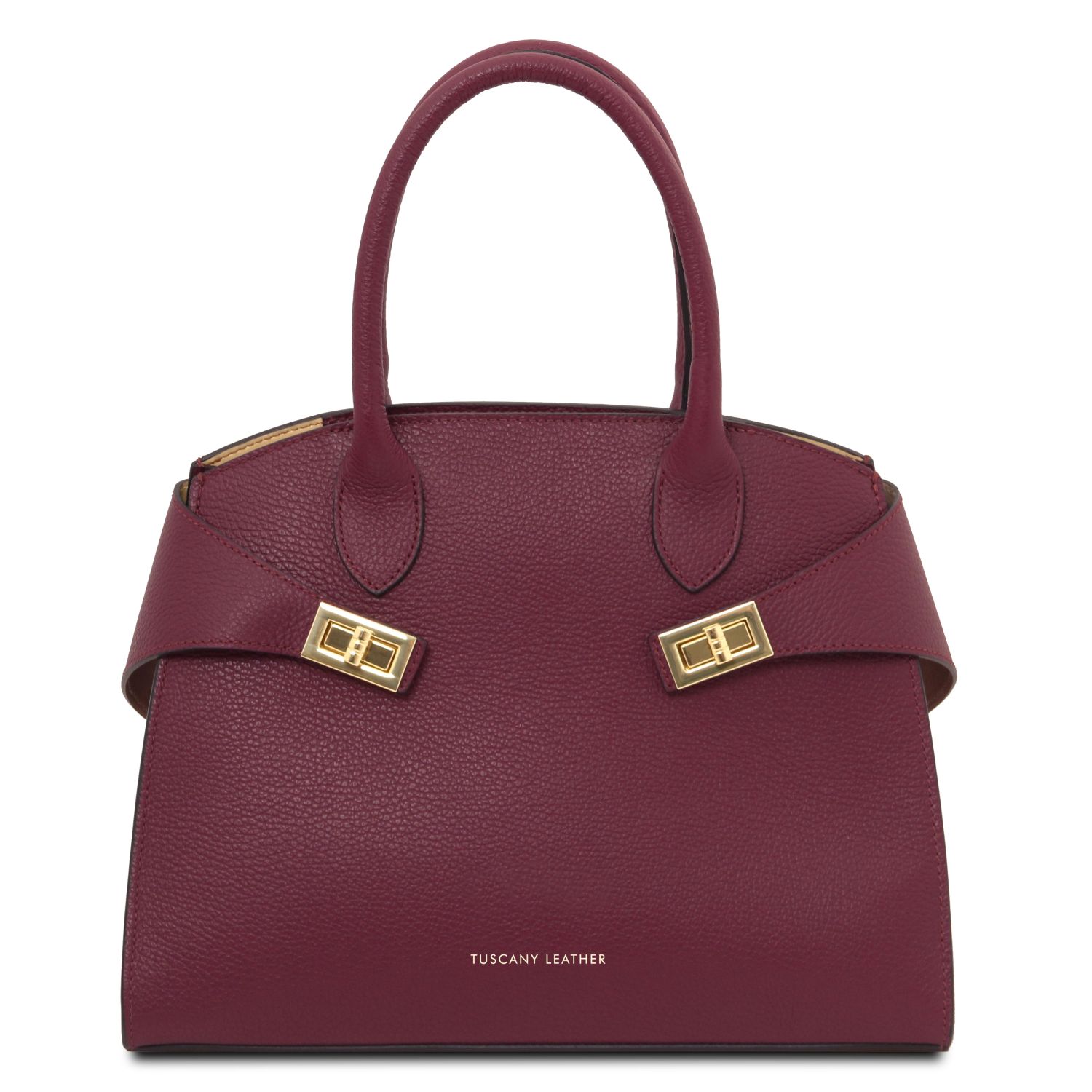 Borsa a mano in pelle Bordeaux