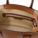 Formentera Sac à Main en Cuir et Trousse de Toilette en Cuir Souple Cognac TL142524