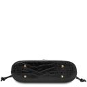 Croque Bolso a Mano en Piel Efecto Coco Negro TL142510
