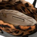 Croque Croc Print Leather Handbag Black TL142510