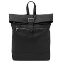 London Soft Leather Backpack Black TL142502