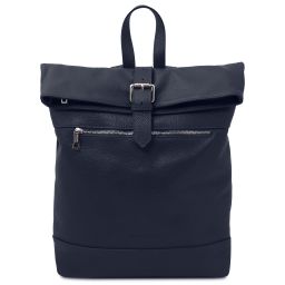 London Sac à dos en Cuir Souple Bleu foncé TL142502