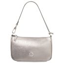 Parfait Metallic Leather Clutch Silver TL142543