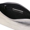 Parfait Metallic Leather Clutch Silver TL142543