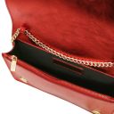 Opera Pochette in Pelle Metallic con Tracolla a Catena Rosso TL142519