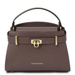 Maisy Handtasche aus Leder Dunkel Taupe TL142459