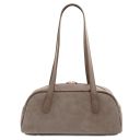 Eclaire Schultertasche aus Wildleder Dunkel Taupe TL142516
