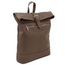 London Rucksack aus Weichem Leder Dunkel Taupe TL142502