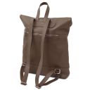 London Soft Leather Backpack Dark Taupe TL142502
