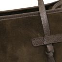 Frame Suede Leather Shoulder bag Dark Brown TL140922