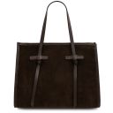 Frame Suede Leather Shoulder bag Dark Brown TL140922