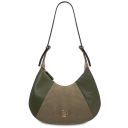 Goccia Bolso Hobo en Piel Verde Oscuro TL140941