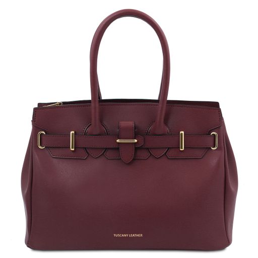 TL Bag Leather Handbag Bordeaux TL142174