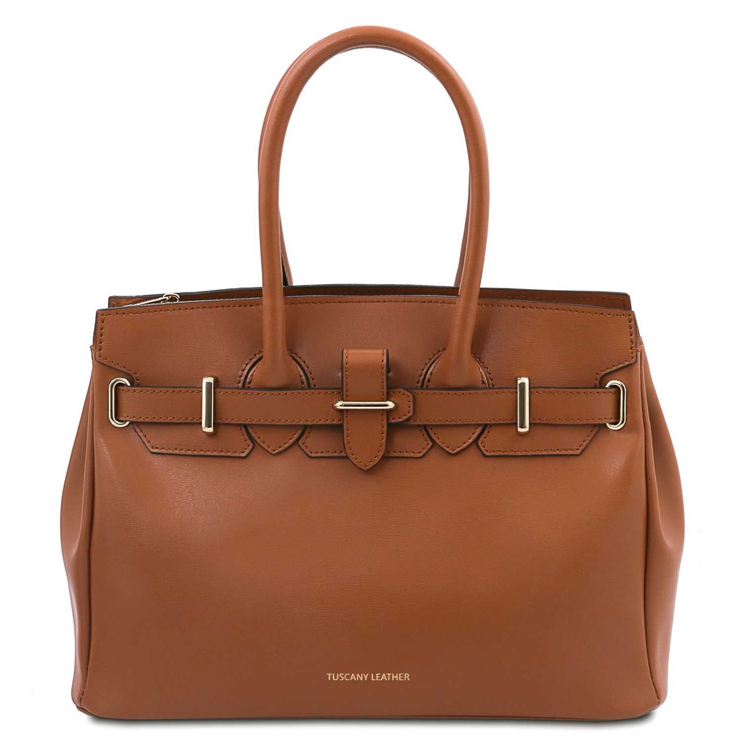 Borsa a mano in pelle Cognac