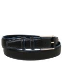 Casual Leather Belt 35mm With Light Blue Edges Black TL142528