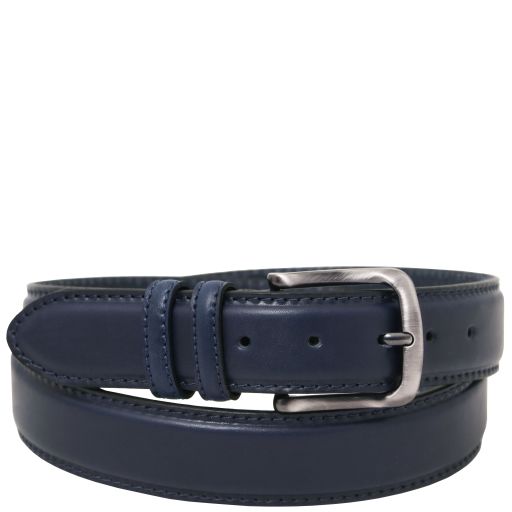 Classic Tuscan Padded Leather Belt 40mm Dark Blue TL142529