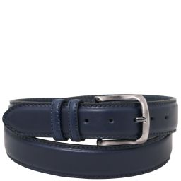 Cintura Classica Toscana in Pelle 40mm Bombata Blu scuro TL142529