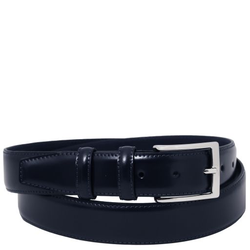 Ceinture élégante en Cuir Brossé 35mm Bleu foncé TL142538