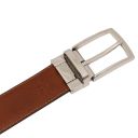 Elegant Double-sided Leather Belt 35mm in Smooth Leather Brown TL142541