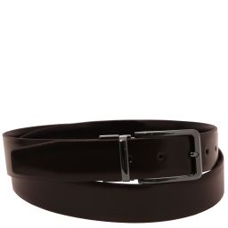 Elegant Double-sided Brushed Leather Belt 35mm Темно-коричневый TL142540