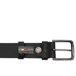 Cintura in Pelle Artigianale 35mm per Jeans Nero TL142526