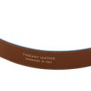 Casual Leather Belt 35mm With Light Blue Edges Brown TL142528