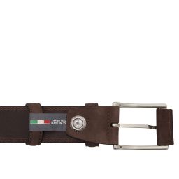 Elegant Nubuck Leather Belt 35mm Dark Brown TL142533