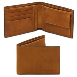 Exklusive Herren Brieftasche aus Leder mit 2 Scheinfächern und Münzfach Natural TL142552